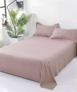 Plain Cotton Bedsheet Set – Beige