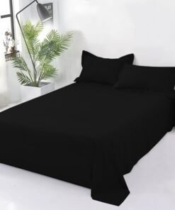 Plain Cotton Bedsheet Set – Black