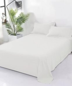 Plain Cotton Bedsheet Set – Cream