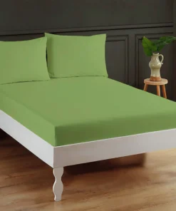 Plain Light Green Fitted Bed Sheet
