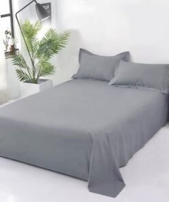 Plain Cotton Bedsheet Set – Grey