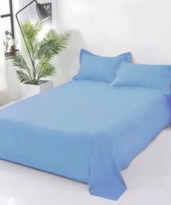 Plain Cotton Bedsheet Set – Sky Blue