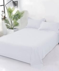 Plain Cotton Bedsheet Set – White