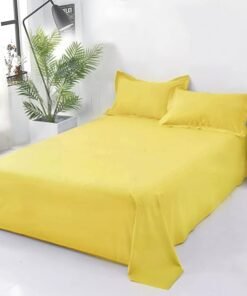 Plain Cotton Bedsheet Set – Yellow